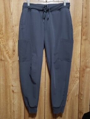 Mandala Jogger Scrub Pants Woman's Size Petite Medium Gray 6 Pckt Medical